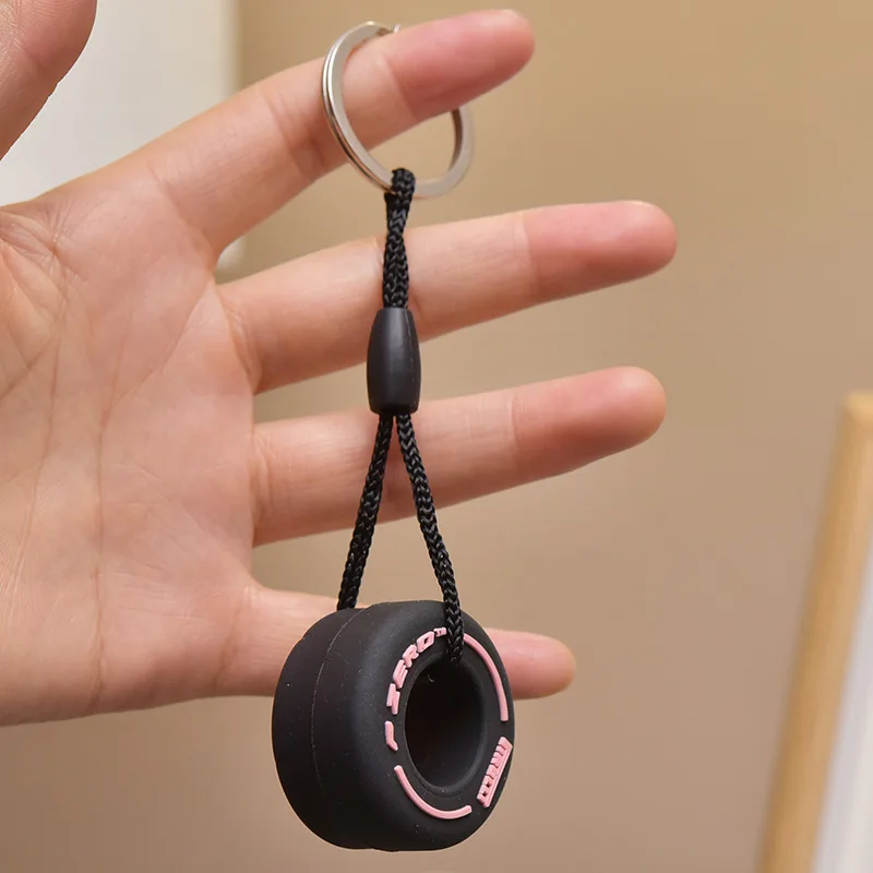 

New Fashion Simulation Cartoon Small Tire Keychain Creative Unisex Car Bag Key Ring Pendant Gift For Car Lovers