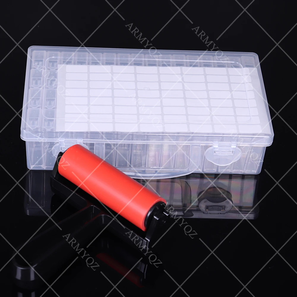 

64 Grids Diamond Painting Tools Beads Container Rhinestone Storage Box Diamond Painting Accessories Tools Roller