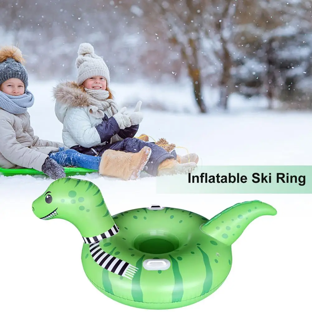 

Skiing Ring With Handle PVC Iatable Skiing Ring For Adults Kids Cute Dinosaur Pattern Ski Circle For Winter Outdoor Sports