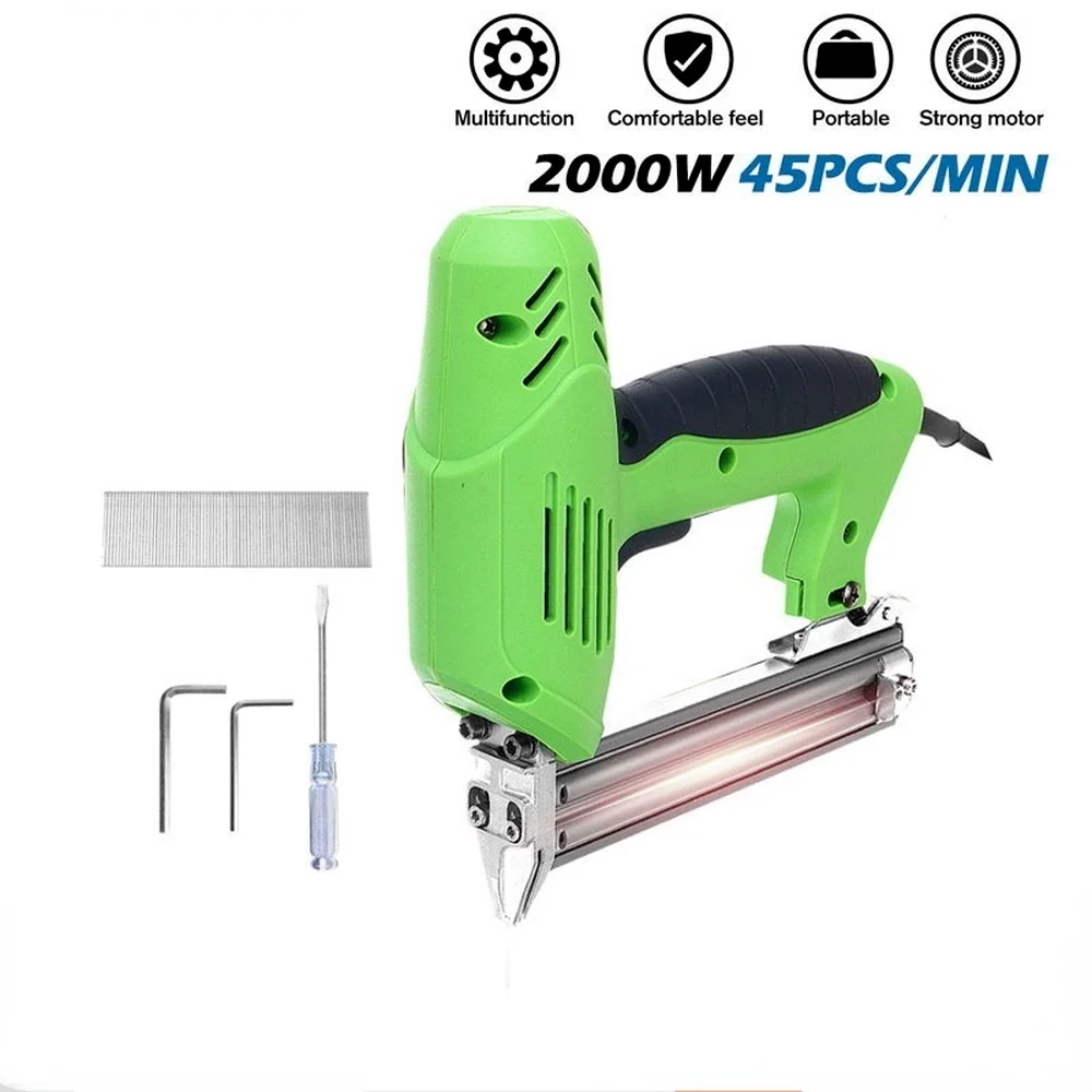 

HOT SALE 2000W Electric Nail Gun 220V-240V Nailer Woodworking Electric Tacker Furniture Staple Gun Power Tools