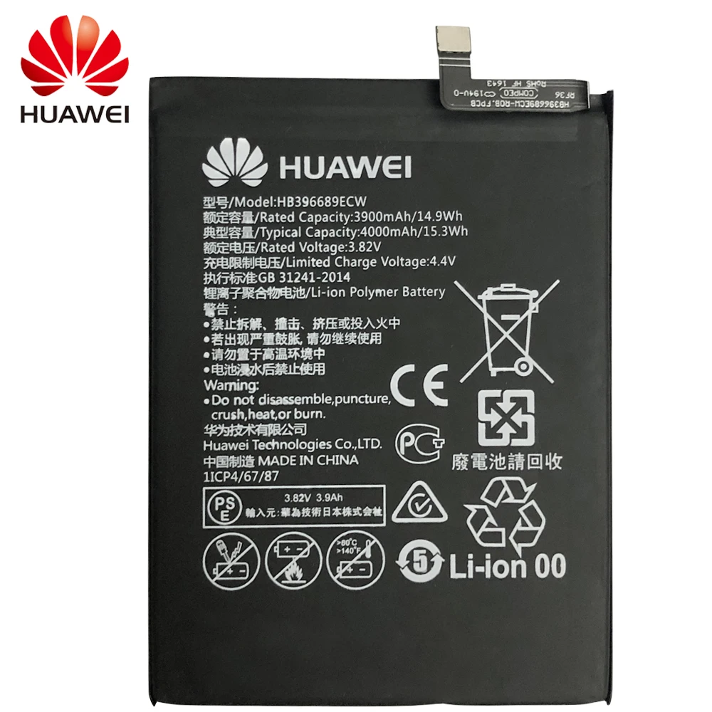 Hua Wei Original Phone Battery HB396689ECW 3900mAh For Huawei Mate 9 / Pro Honor 8C Y7 2017 Y9 2018 Enjoy 7 Plus | Мобильные