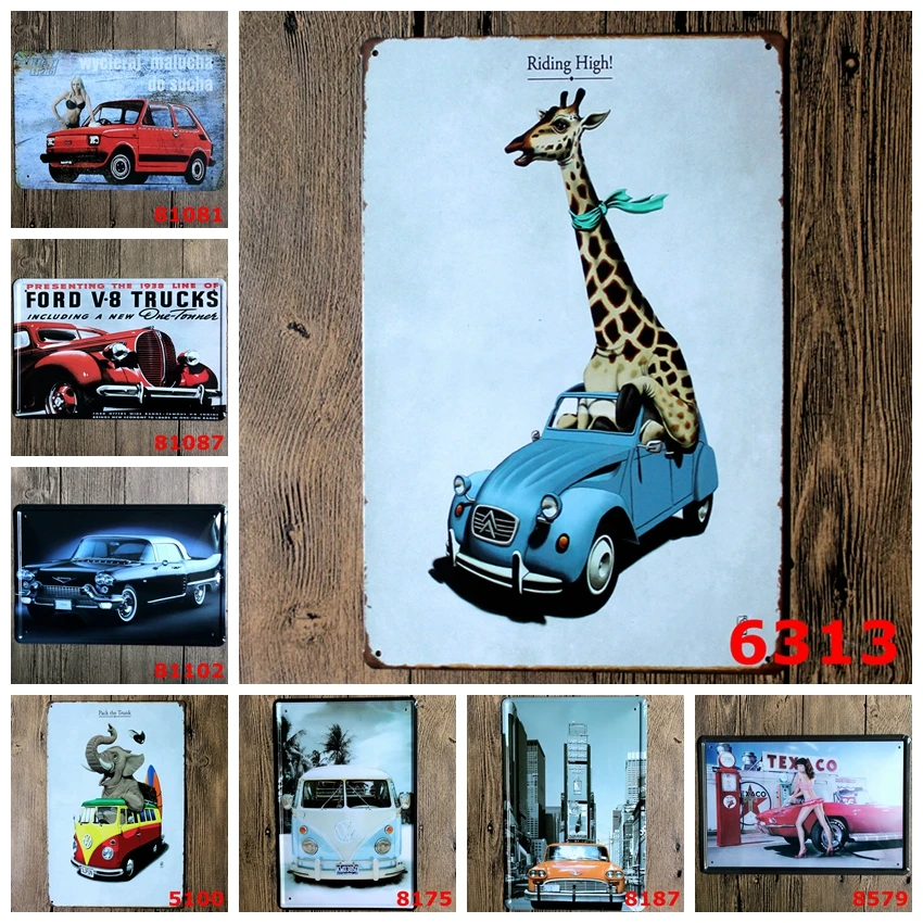 Лидер продаж классические автомобили в стиле ретро из железа металла настенная