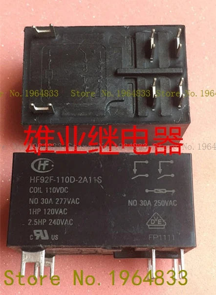 

HF92F-110D-2A11S 110VDC 30A 6