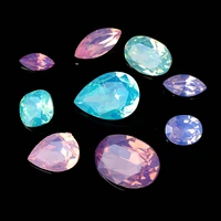 12pcslot waterdrop navette oval greenbluevioletfuchsia opal resin stone for diy apparel jewelry makingnail arts decorations