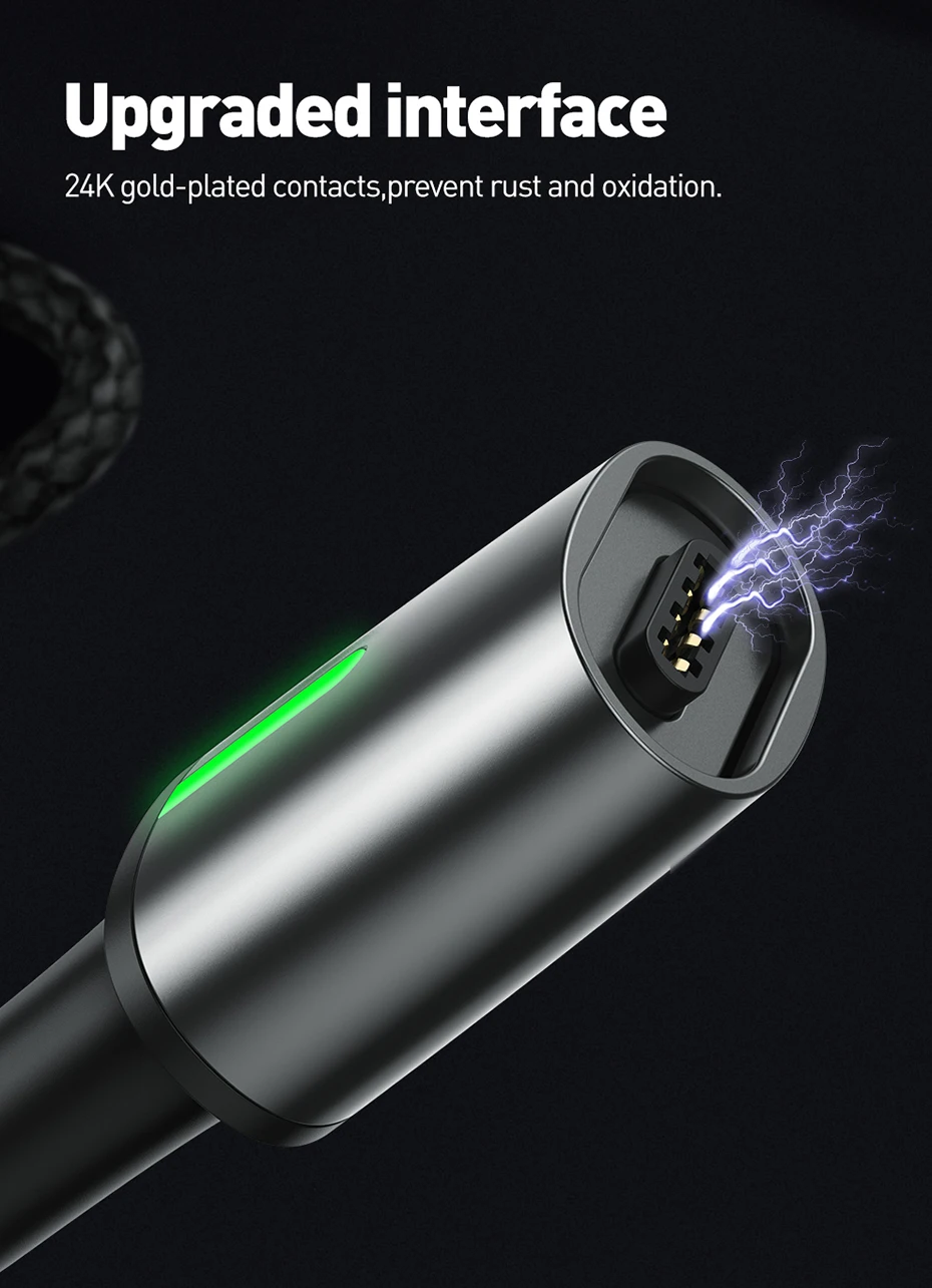 Baseus светодиодный магнитный usb-кабель для apple светильник с разъемом микро usb type c кабель для iPhone samsung huawei xiaomi зарядка Android