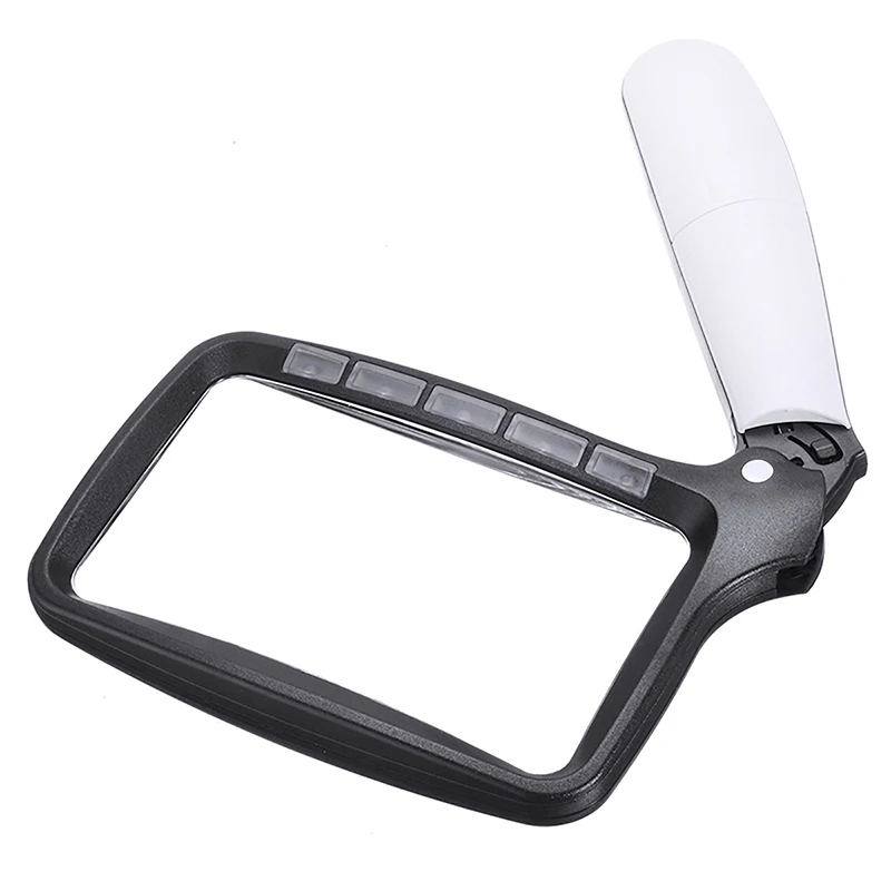 5 ''ручной большой Лупа Складная для пожилых чтения лупа с светодиодный