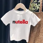 2020 детская одежда унисекс, милые топы с принтом шоколадного соуса Нутеллы для девочек, Повседневная футболка для мальчиков, модная футболка для маленьких девочек