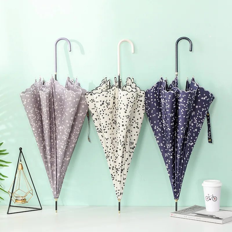 Пятиконечная звезда Вышивка Край длинный зонтик в японском стиле хипстер