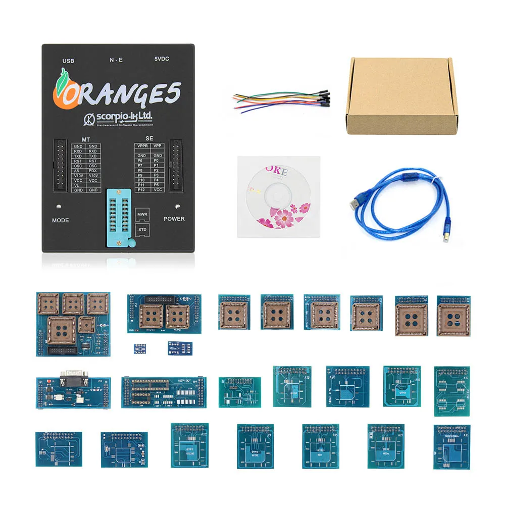 Full Version Полный набор адаптеров версия OEM Orange5 V1.34 ECU программист инструмент оранжевый 5 ECU чип тюнинг OBD OBD2 автомобильный диагностический сканер инструмент - Цвет: Full Version