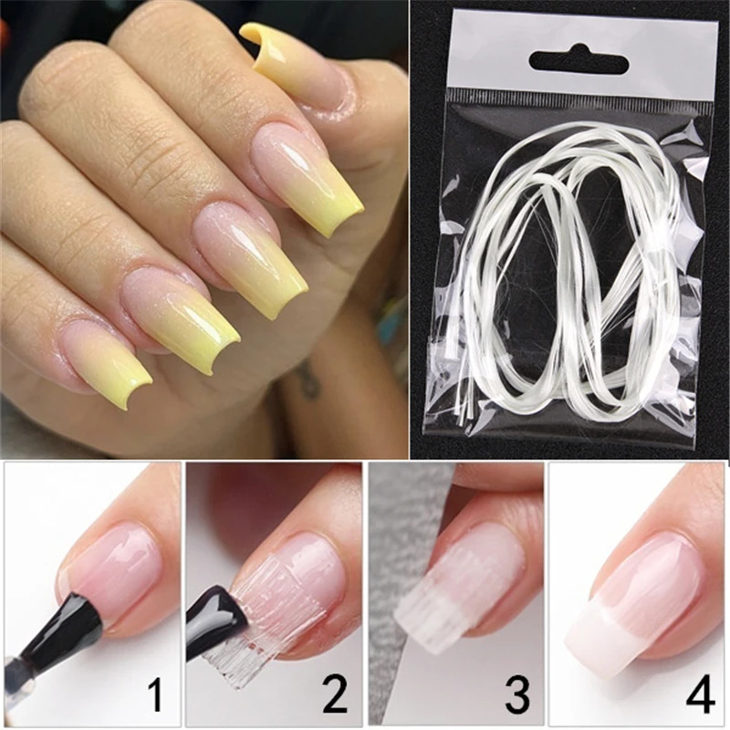 

1m/2m/5m Nail Art Fiberglass for UV Gel DIY Nails White Acrylic Nail Extension Tips Manicure Tool Fiber Nail Silk