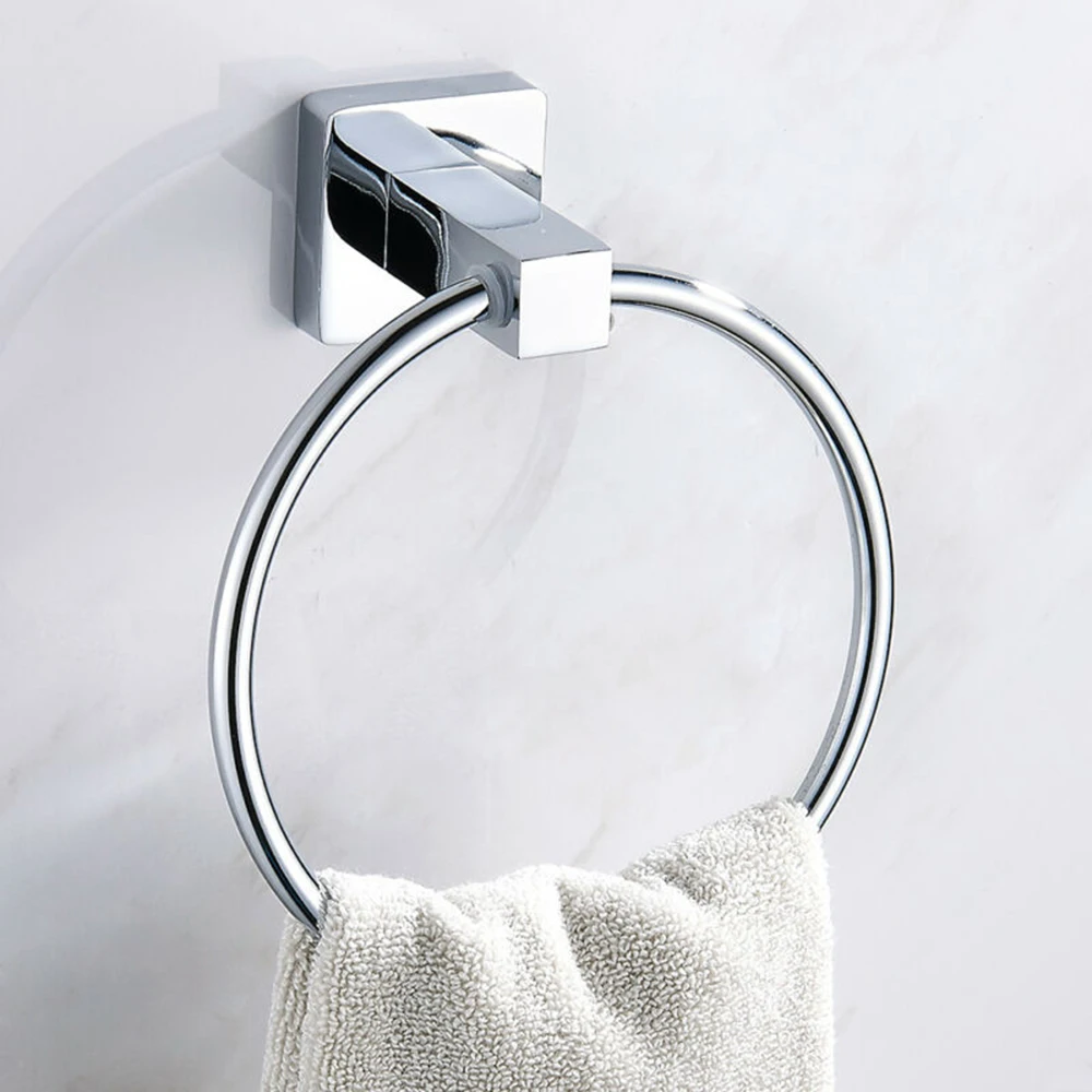 Bathroom Toilet Towel Ring Holder Rail High Shine Stainless Steel Wall Mounted Mirror-polished High-brightness | Дом и сад