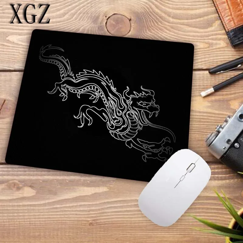 Коврик для мыши XGZ игровой резиновый с животными китайским драконом 22x18 см -