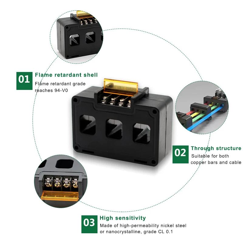 

Free Shipping Three Phase 1.0/0.5 Class Current Transformers CT5 AC 50A 100A 200A 300A 400A 600A 800A current sensor