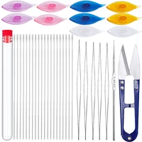 imazy 12 pcs practical tatting shuttle kit and beaded needle threading sewing needles sewing accessories