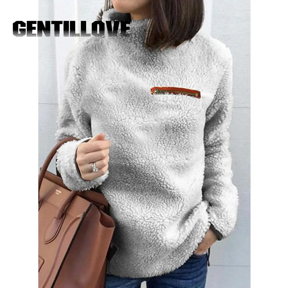 Осенняя Повседневная Толстовка с капюшоном и высоким воротником модные женские