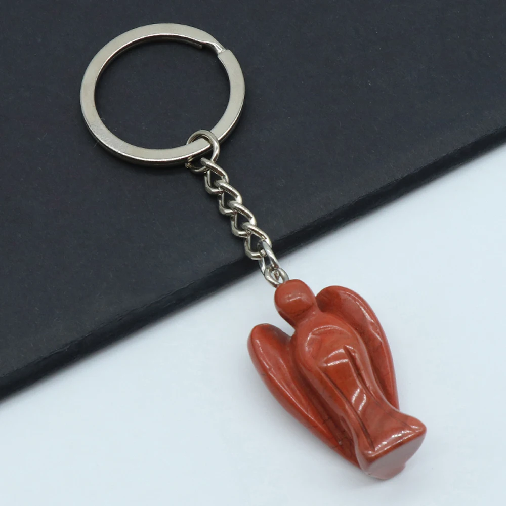 Цепочка для ключей из натурального камня подвеска в форме ангела цепочка агата