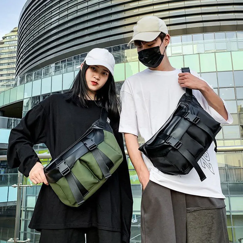 

Fashion Men's Street Trend Waist Bag Ladies Casual Shoulder Messenger Bag Large Capacity Hip-Hop Chest Bag