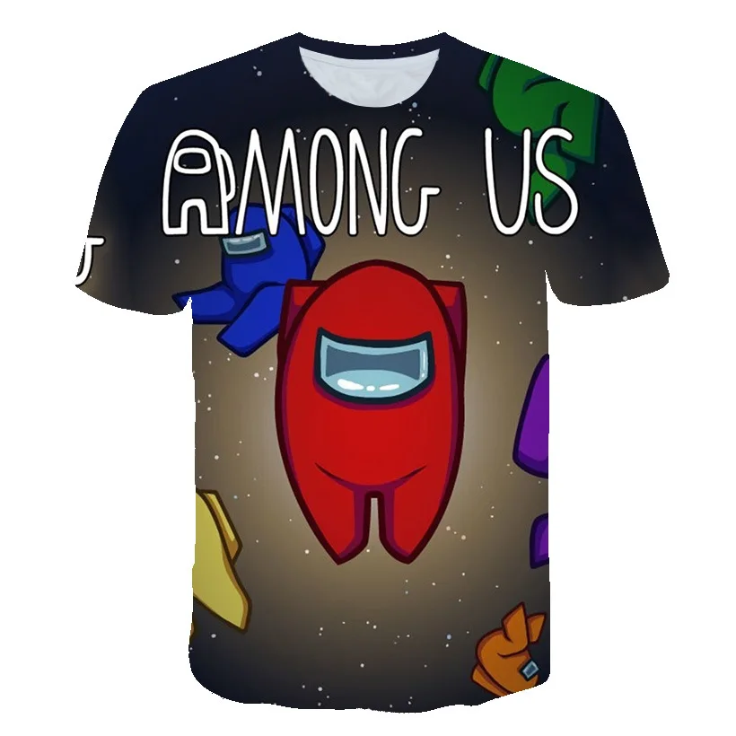 

2021 Video Game Among Us T-shirt Summer Casual Kids Funny Boys T Shirt For Girl Graphic T Shirts Cotton Short Sleeve Tee Camisas
