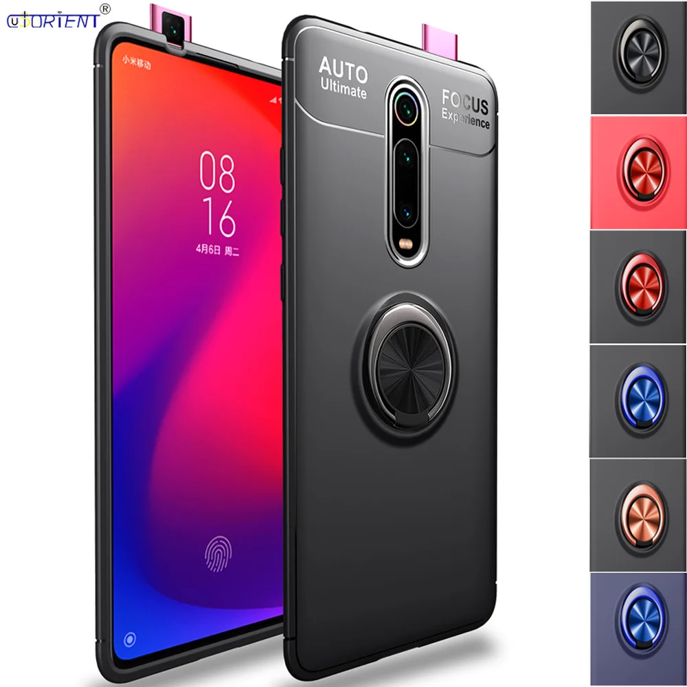 Металлический чехол с кольцом для Xiaomi Mi 9 T Pro силиконовый мягкий подставкой и