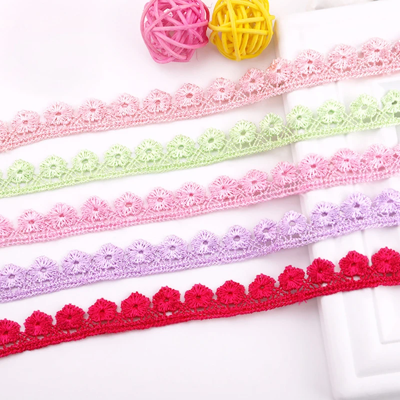 

2yards Color Small plum blossom Embroidery Hollow Lace Ribbon Dress Garment Fabric Lace Ribbon DIY Manual Sewing Crafts