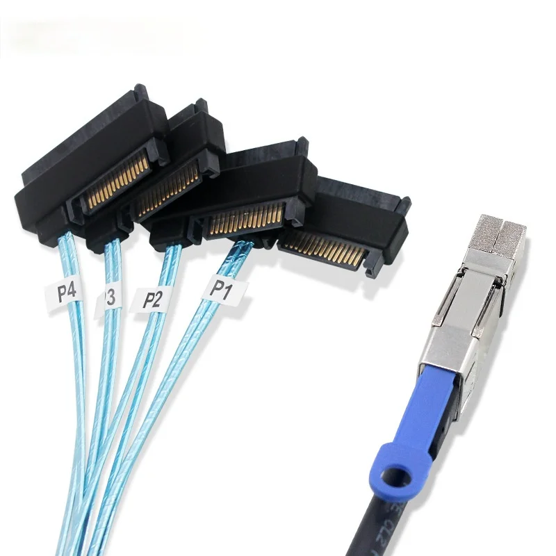 

Mini SAS HD SFF-8644 to 4SFF-8482 29P+15P All in one SATA hard drive data cable