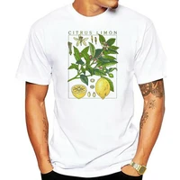 fashion new top tees tshirts lemon t shirt botanical garden plant print art botany bloom fruit flower grow