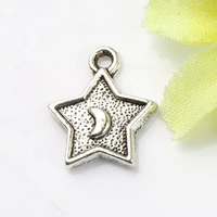 65pcs 12x14mm tibetan silver star with moon on charms pendants fashion jewelry diy l120