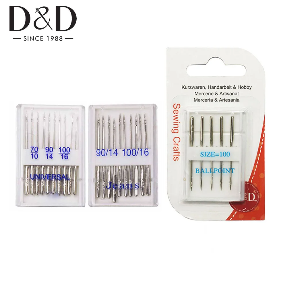 Иглы для бытовой швейной машины 70/10 90/14 100/16 70 80 90 DIY шарообразные джинсы и