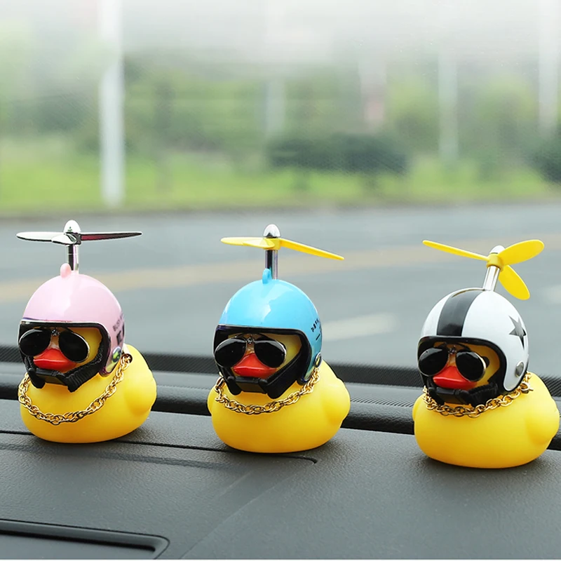 

2PCSLittle yellow duck car decoration in car helmet electric motorcycle bicycle decoration net red car outside duck