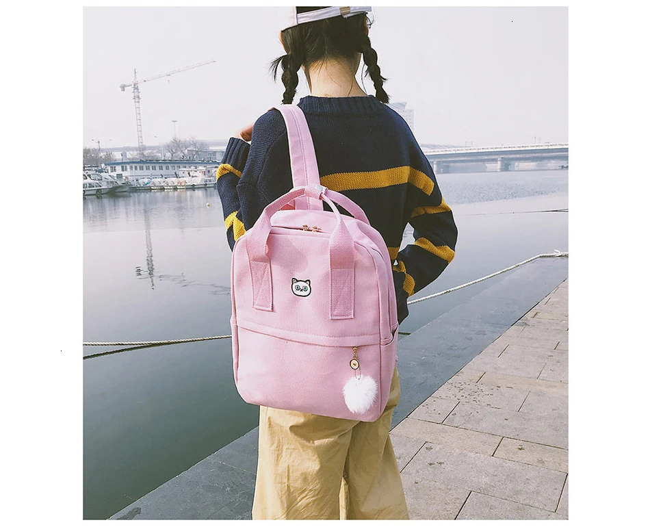 TTOU, японский и корейский стиль, Harajuku, милый, вышивка, кошка, корона, холст, рюкзак, прекрасный, консервативный стиль, ранец, школьная сумка для девочек