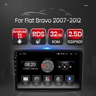 Автомобильный мультимедийный радиоприемник, стереоплеер для Fiat Bravo 2007 2008 2009 2010 2011 2012 Android 11 RDS FM AM Mirror Link