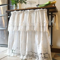 hollow embroidery small short curtain kitchen roman curtain white lace tulle half door bay window home decoration cortinas 2