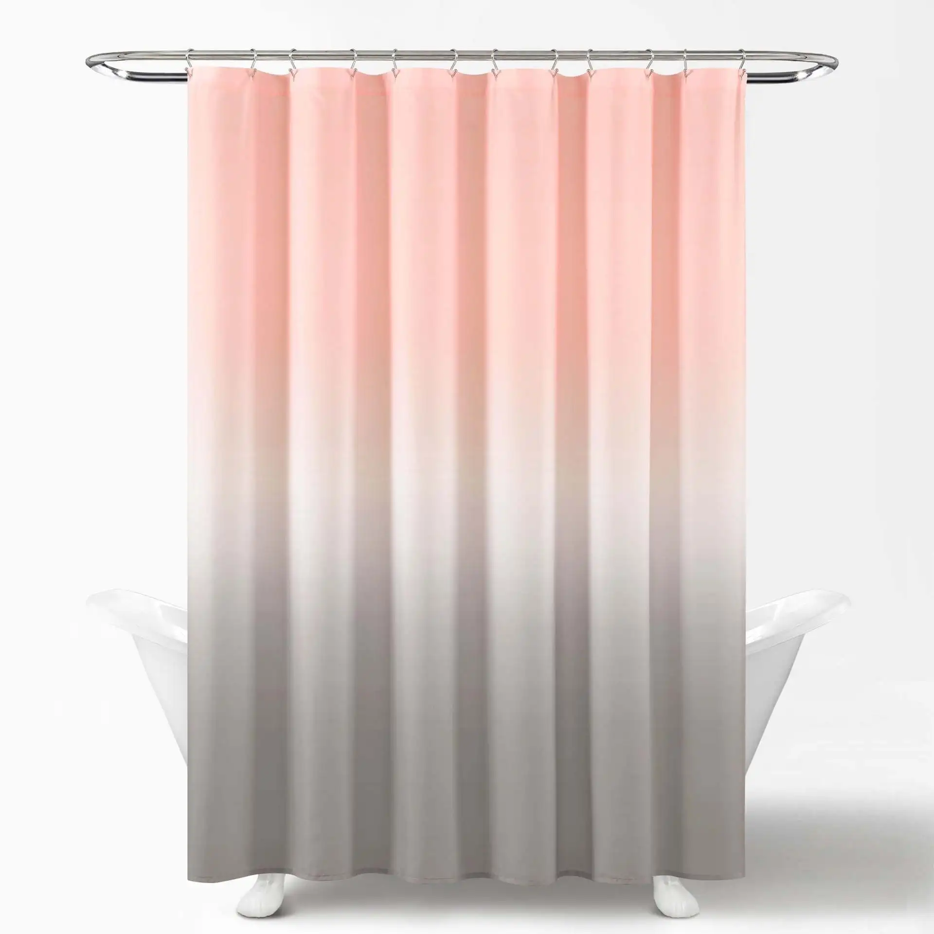

New Geometric Colors Shower Curtain Bathroom Waterproof Gradient Color Design Fabric Bathtub Bath Curtains with 10 Hooks Curtain