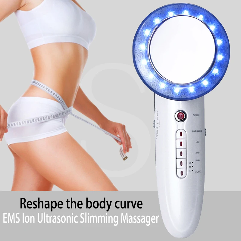 

EMS Ultrasonic Body Slimming 6 In 1 LED Cavitation Galvanic Ultrasound Infrared Weight Lose Therapy Massager Facial Care Machine