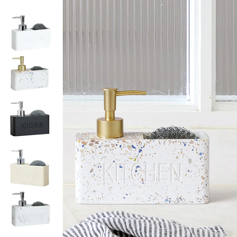 

Набор кухонных дозаторов для жидкого мыла, современные щетки для губки и неподвижные диспенсеры для жидкого мыла, помпа, бутылка