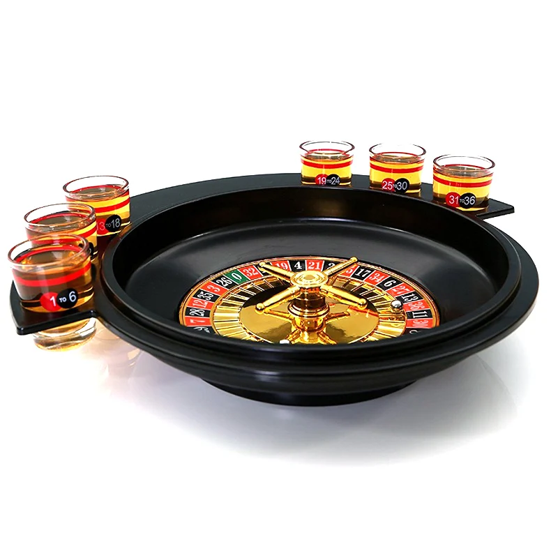 Novelty Gifts Russian Lucky Shot Party Games Roulette Drinking Game With 6 Glass Spin Wheel Portable Board For 2-3 Player | Спорт и