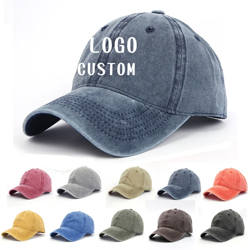 Baseball Cap Snapback Hat Spring Autumn Cap Pure color cowboy Water washing Hats Hat Hip Hop Fitted Cap For Men Women Grinding