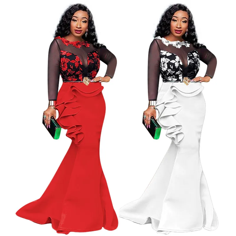 

5 Colors African Dresses for Women Print Africa Dress African Clothes Fashion Long Maxi Evening Dress Robe Africaine Femme 2020