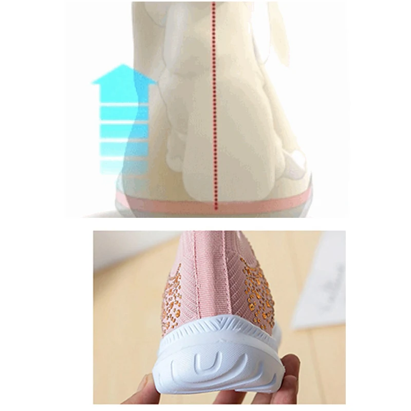 

Women Vulcanized Shoes Summer Sneakers Fashion Bling Flats shoes Ladies Casual Wedges Slip On Sock Trainers Basket Femme 2021