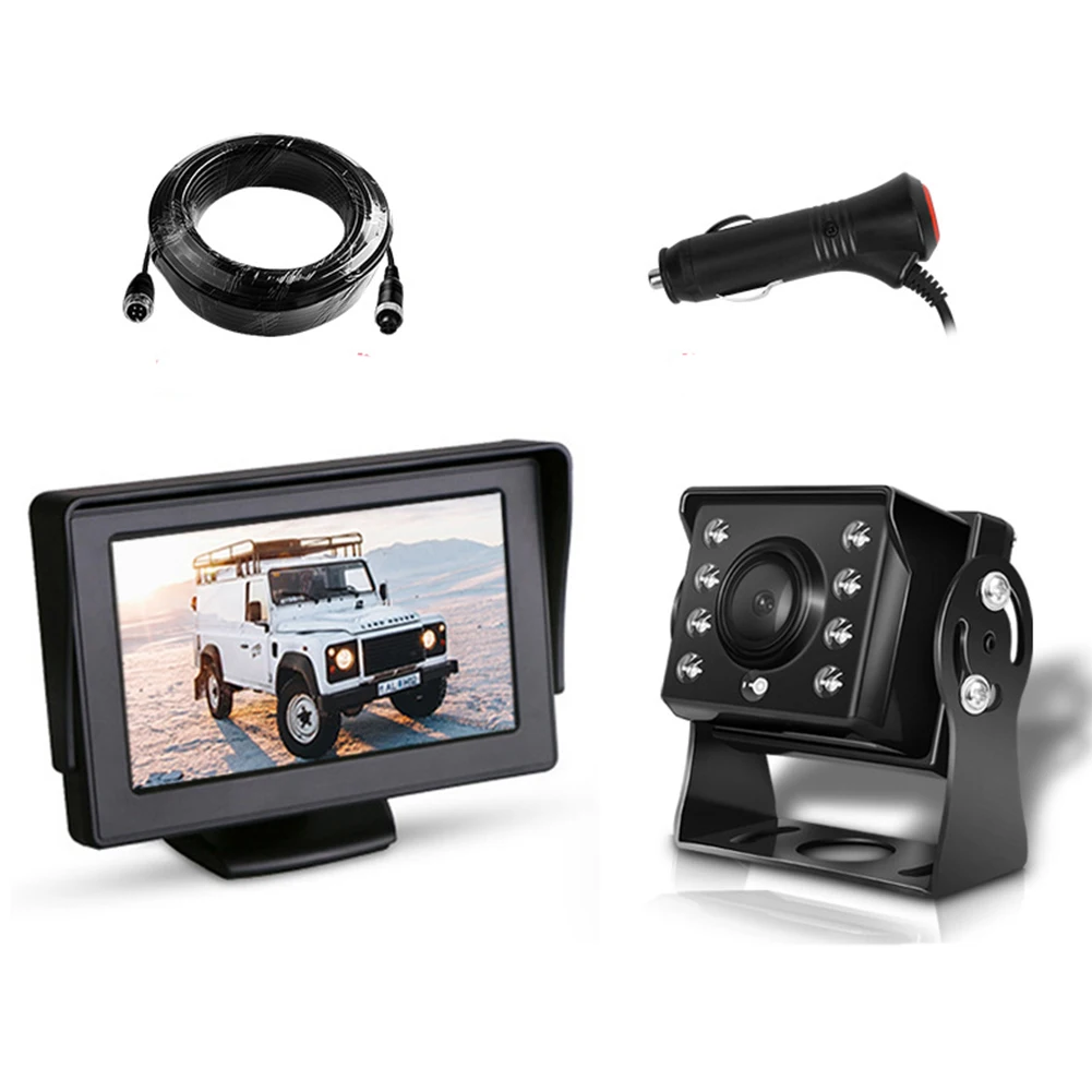

Reversing 15M Cable Parking Backup Camera 360 Degree Rotation Waterproof 6 Layer Lens Alloy Automatic Illumination 8 LED Vehicle