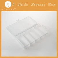 bowork 5 grids compartments plastic transparent organizer case cover container storage box for bow frogs bow parts