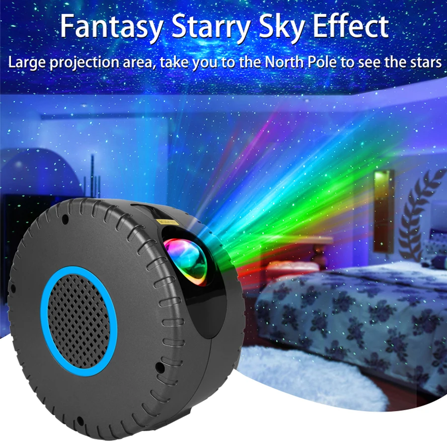 

Laser Star Projector Galaxy Light LED Night Light Starry Sky Colorful Aurora Nebula Cloud Room Decor Bedside Lamp Romantic Mood