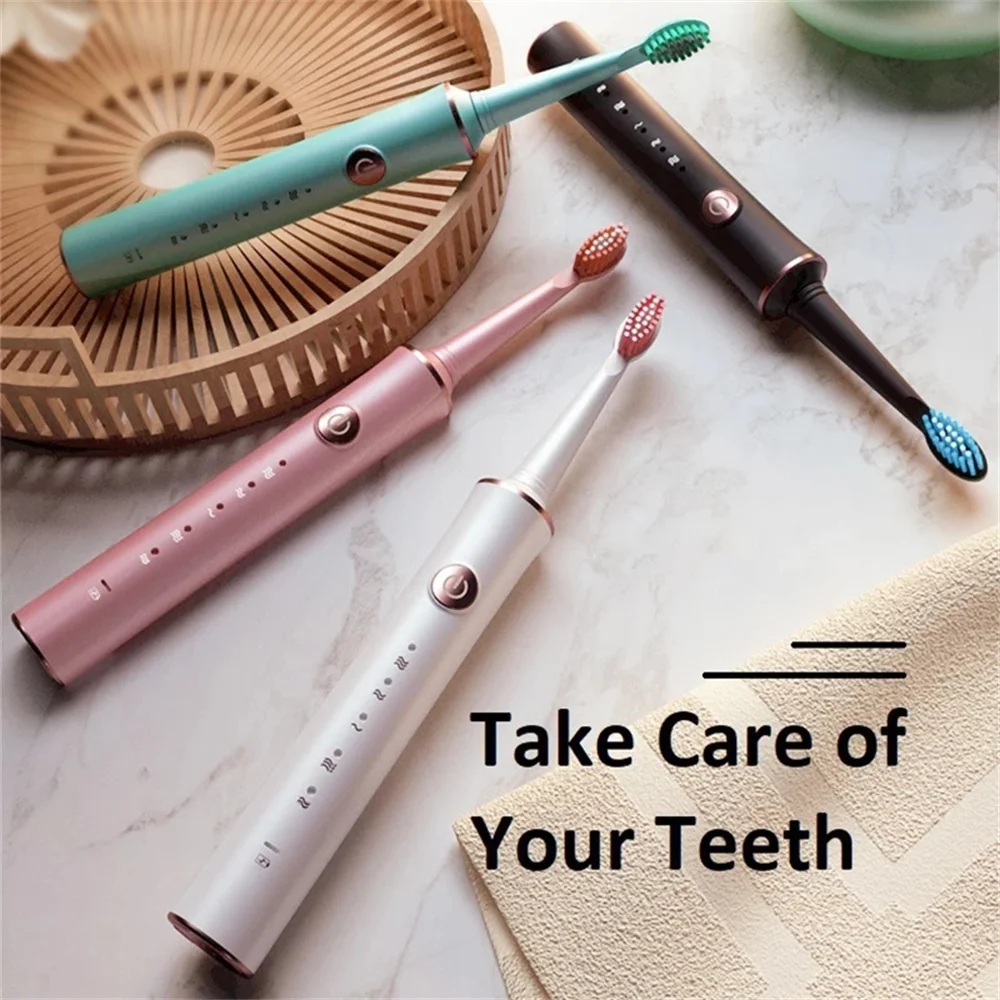 Зубная щетка электрическая звуковая с зарядкой от USB IPX7 | Бытовая техника