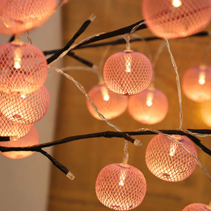 

3M 20LED Iron Hollow Ball String Lights Metal Globe String Lights Indoor Outdoor Battery Operated Fairy Lights For Wedding Party