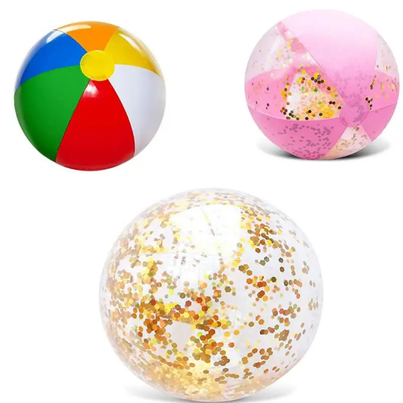 

Надувной пляжный мяч для водных игр, летние игрушки для улицы, вечеринок, бассейна, детские игрушки, блестящие конфетти, пляжные мячи, аксесс...