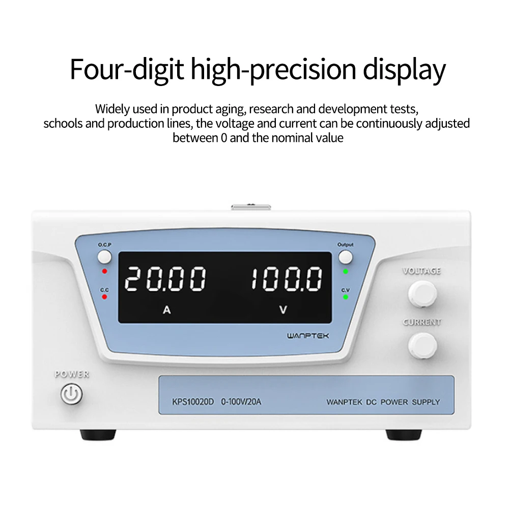 

100V 20A KPS10020D 2000W High-power DC Power Supply High-precision Four Digits Encoder Adjustment DC Regulated OPP OCP C.V C.C