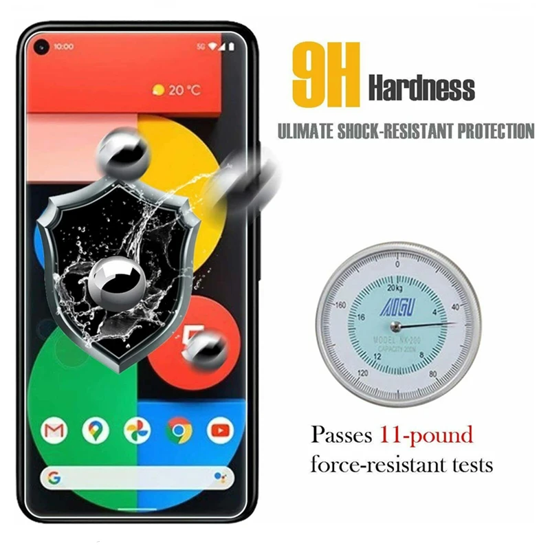 Vidrio templado para Google Pixel 6 2 3 3A 4 4A 5A 5G 5 XL Pixel2 Pixel3, Protector de pantalla para Pixel 4 5 6, pel&iacute;cula protectora, 2 uds.-3