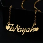 Ожерелье для девочки с именем на заказ, очаровательное ювелирное изделие ручной работы с именем любящего сердца, подарок из нержавеющей стали