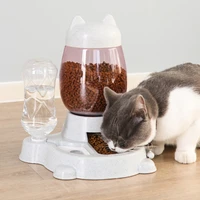 2 2l pet dog cat automatic feeder bowl for dogs drinking water 528ml bottle kitten bowls slow food feeding supplies