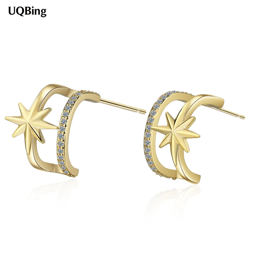 Женские серьги-гвоздики серебряного цвета с кристаллами